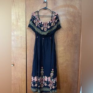 SHEIN Cold Shoulder Pompom Trim Floral